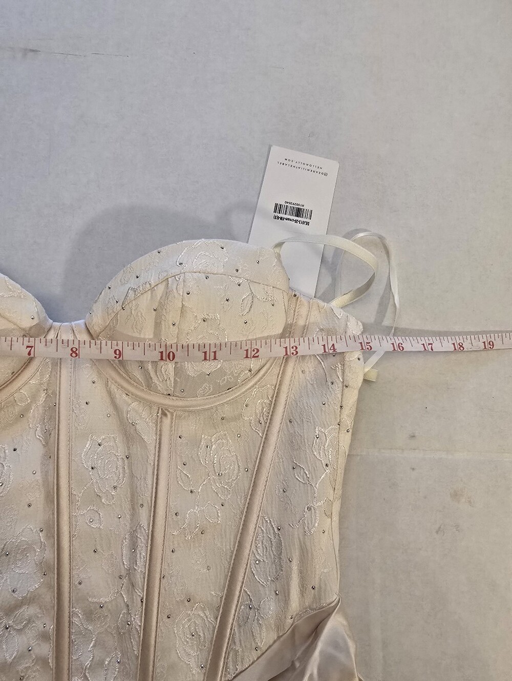 Dear Emilia By Hello Molly Shimmering Horizon Satin Maxi Dress Cream Size S - Picture 7 of 13